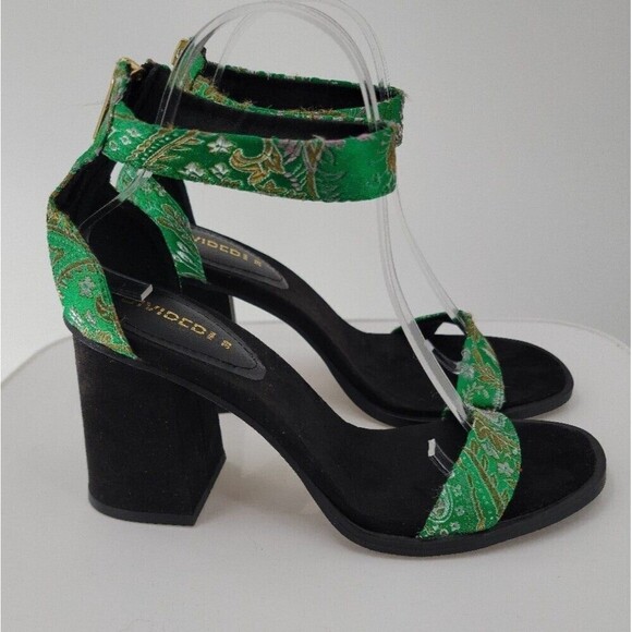 H&M Green floral Block Heeled Sandals - Picture 1 of 9